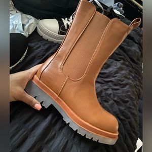 Brown Chelsea boots